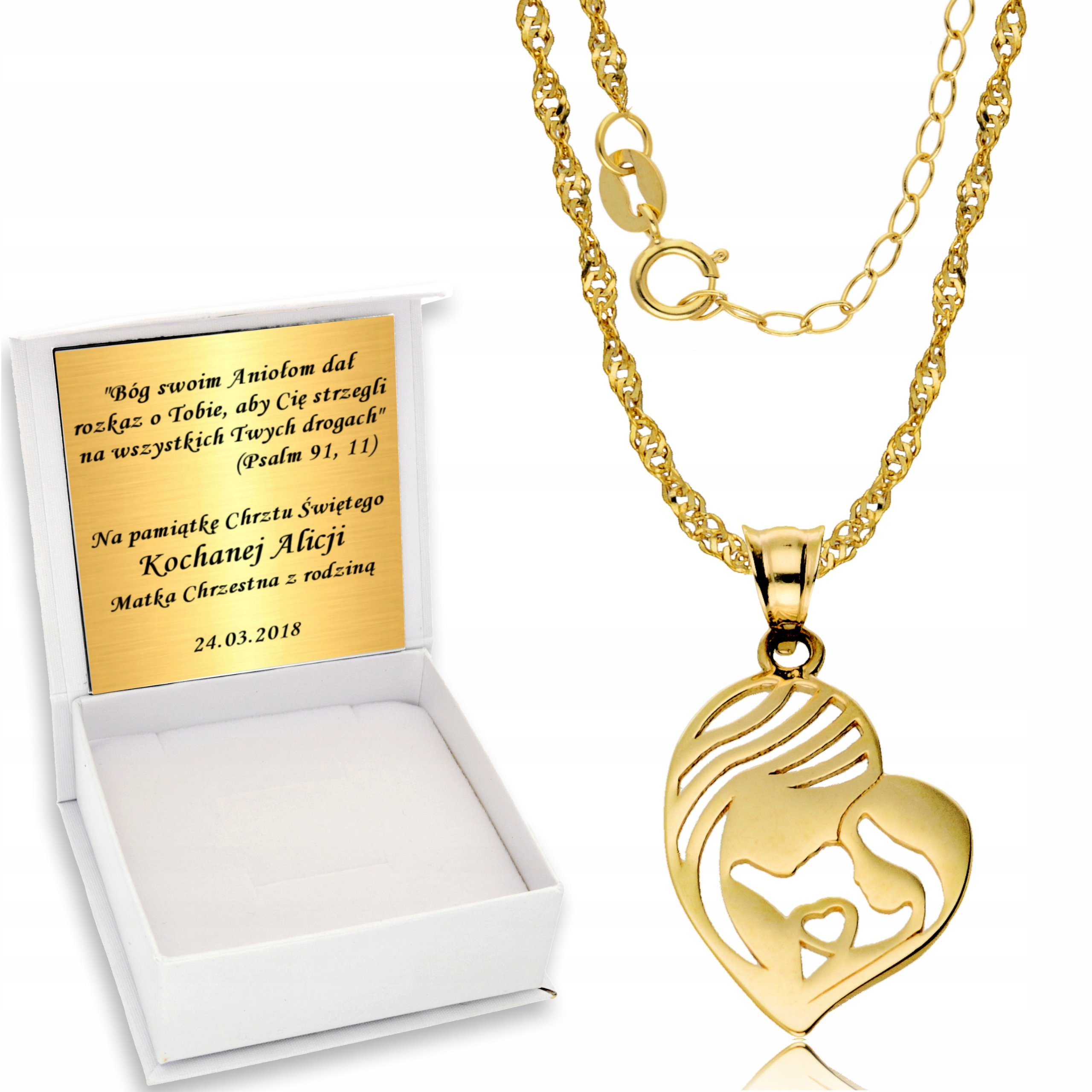 

Złoty Łańcuszek 333 Medalik Złoto Chrzest Komunia