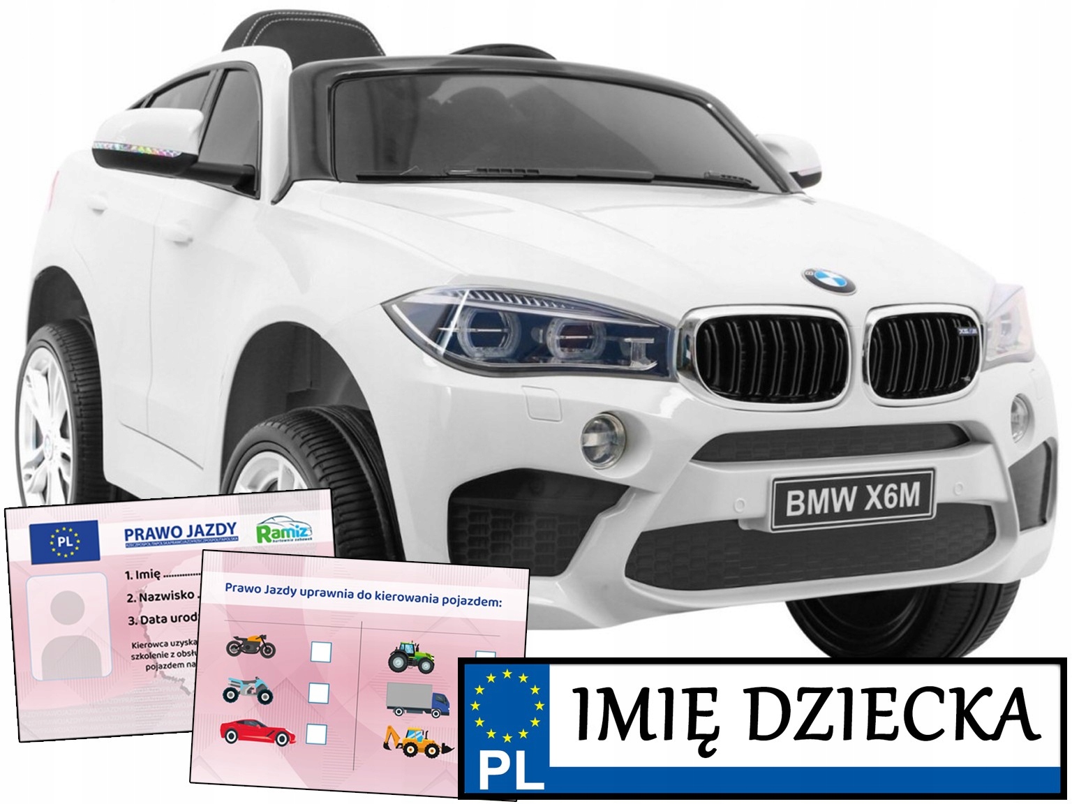 Samochód Dla Dzieci na akumulator Bmw X6M pilot dla rodzica MP3 prawo jazdy
