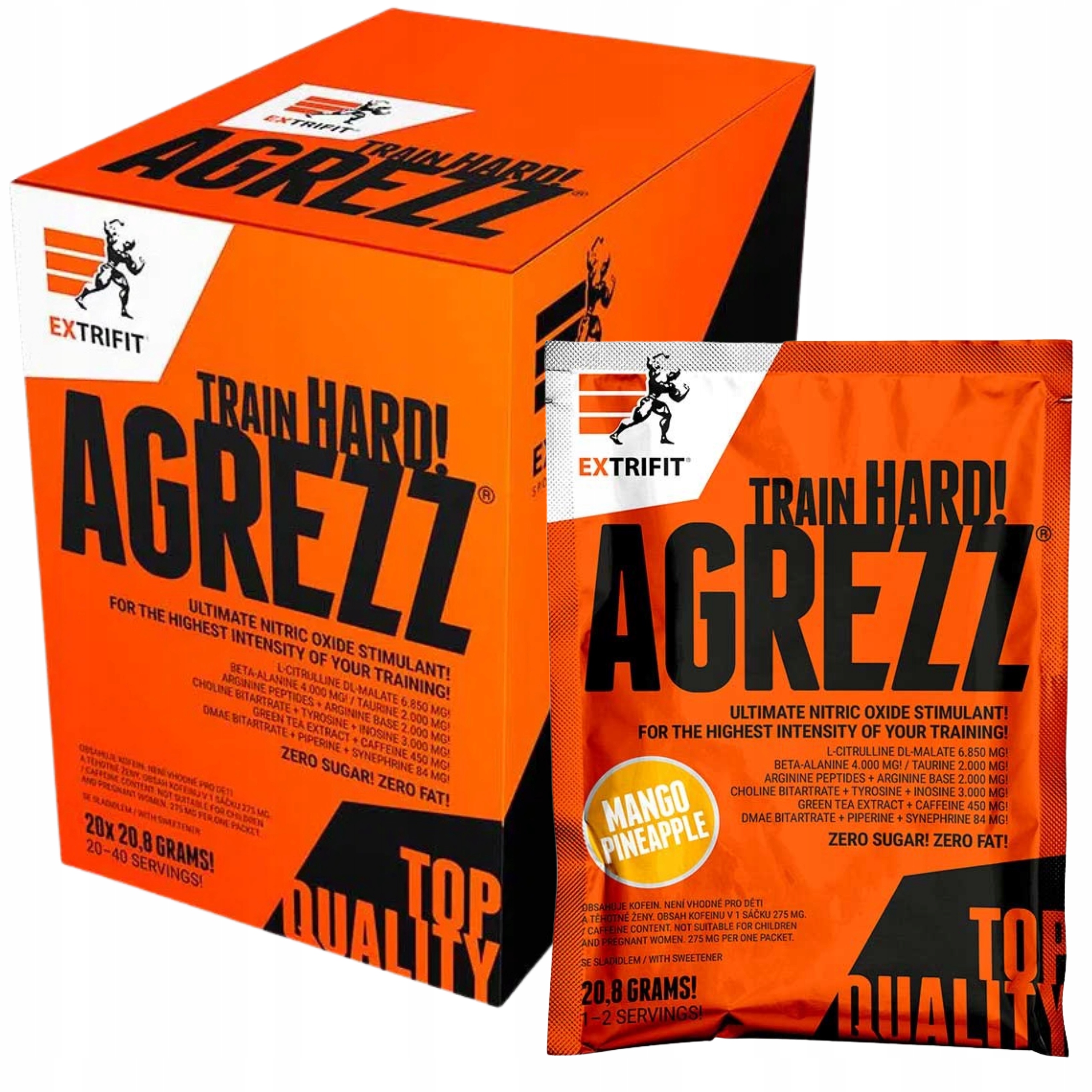 Předtréninkovka Agrezz x20 Preworkout Síla Energie Pumpa Trénink Extrifit