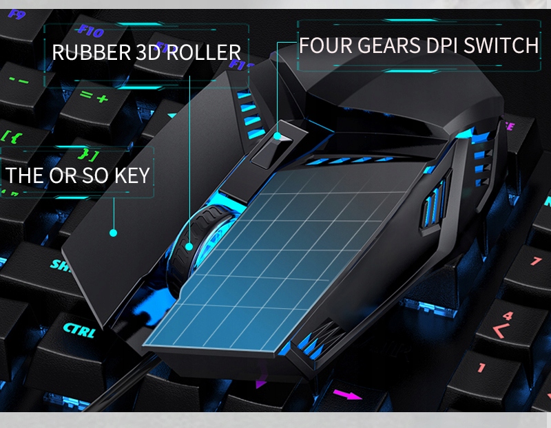 Myszka GAMINGOWA PRZEWODOWA Mysz dla GRACZY Podświetlana LED RGB V7 do GIER Liczba przycisków 3