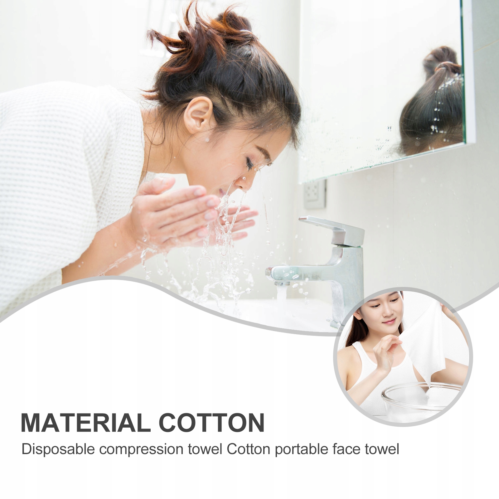 Ręcznik do twarzy z gazy kompresowanej do twa Szerokość produktu 20 cm