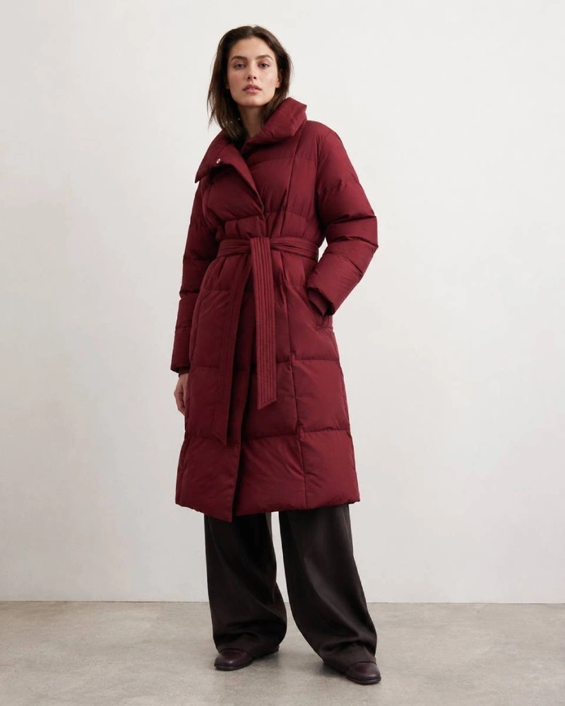 Zimní Bunda S Páskem 5M3327 Bordo M (38)