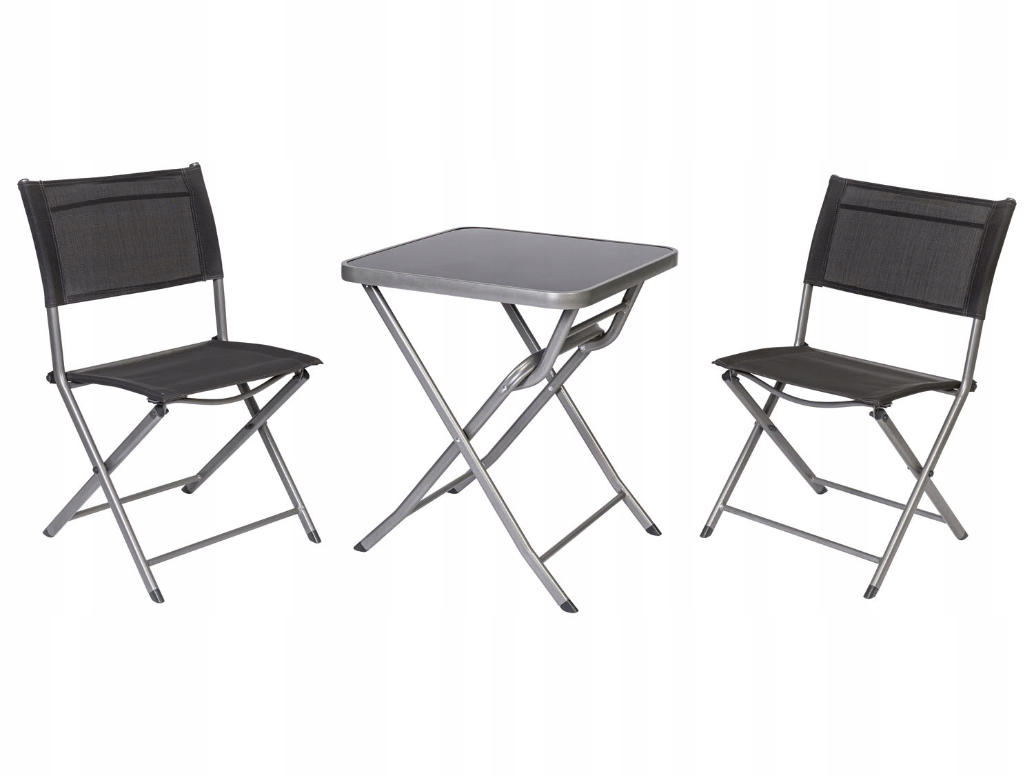 Livarno Alum. zestaw balkonowy stolik i 2 krzesła