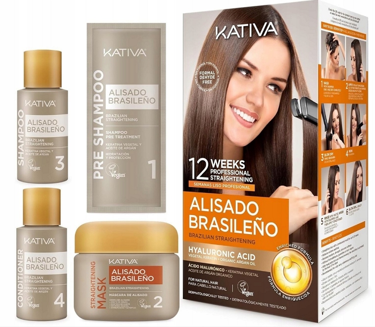 Kativa Keratynowe Prostowanie Włosów Zestaw 225ml