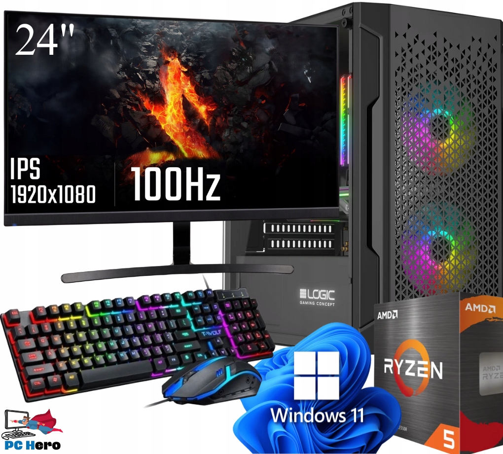 Sada Počítač Ryzen 5 Rtx 5060 1TB NVMe Pro Hráče Windows 11