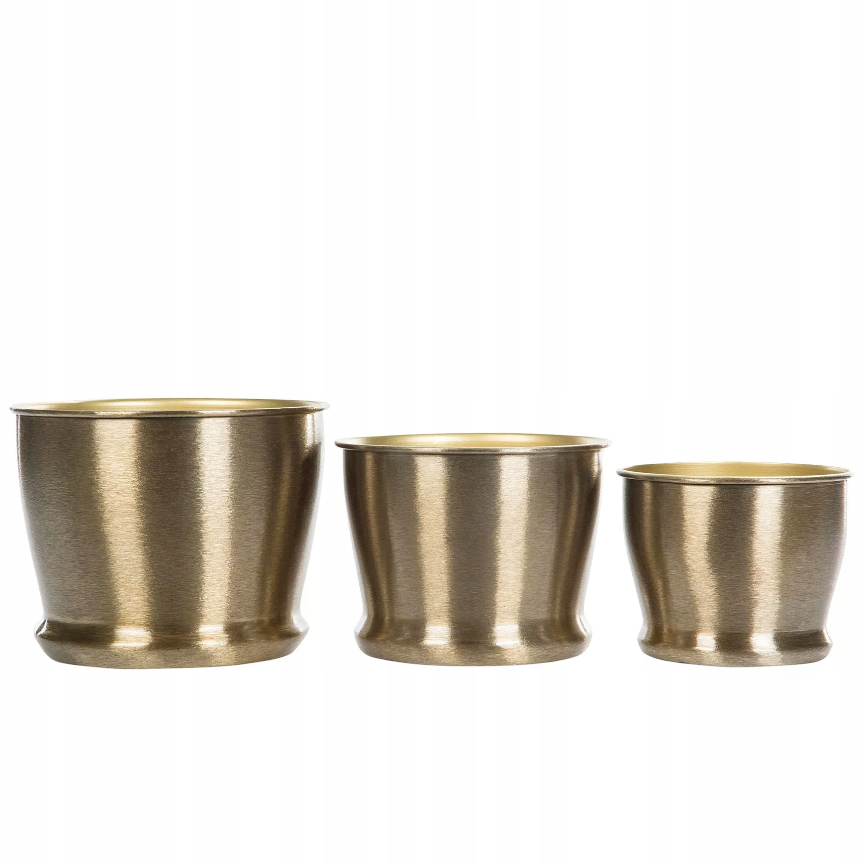 Obal Na Květináč Zlatý 18cm kulatý kovový na balkon parapet 3ks