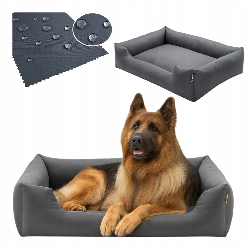 Duże legowisko dla psa 125x90 XXXL kanapa kojec materac Grafit