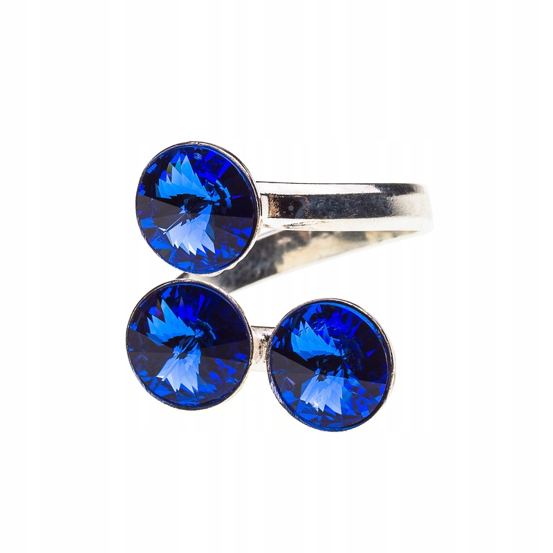 

Pierścionek srebrny z kr. Swarovski Rivoli 3x8 Sap