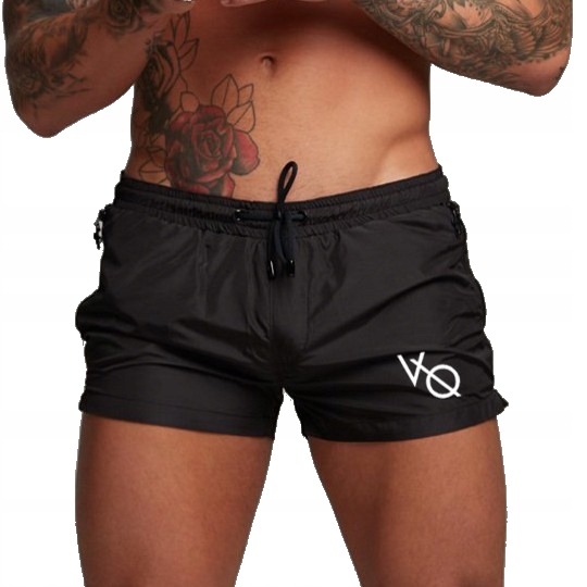 KĄPIELÓWKI MĘSKIE SZORTY SPODENKI CZARNE VQ - 3XL