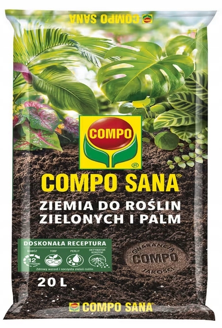 Compo PODŁOŻE ZIEMIA DO ROŚLIN ZIELONYCH MONSTERA ZAMIOKULKAS PALMA 20L