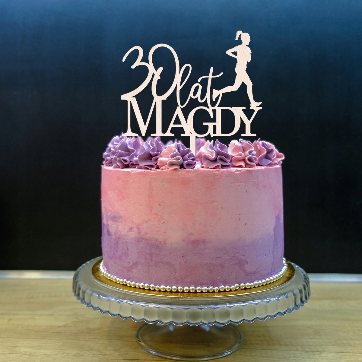 TOPPER TORT NAPIS BIEGANIE RUN KOBIETA NA URODZINY Rodzaj ozdoby waflowe