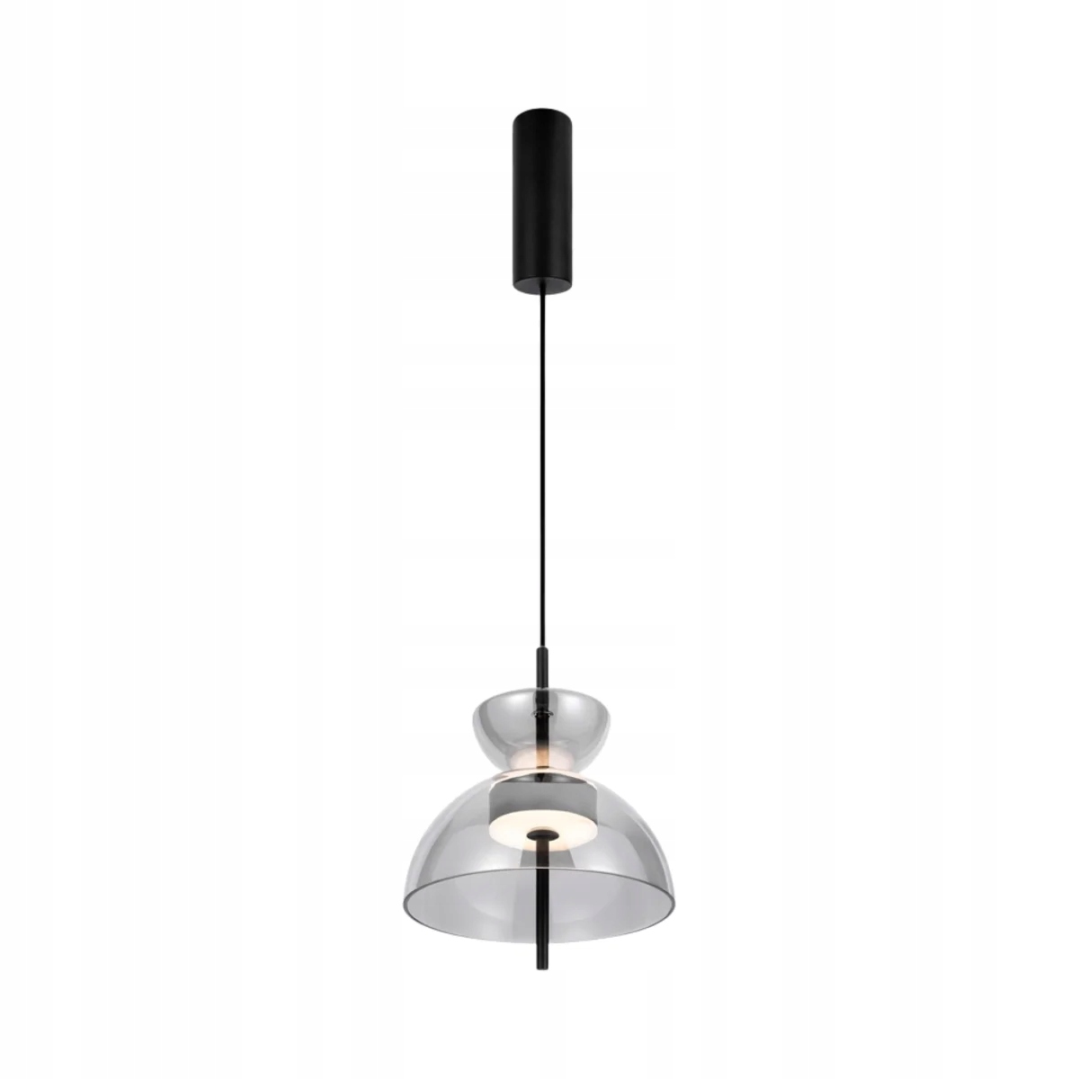 Led závesná lampa Maytoni Bangkok Ø25 cm čierna, sklenené tienidlo