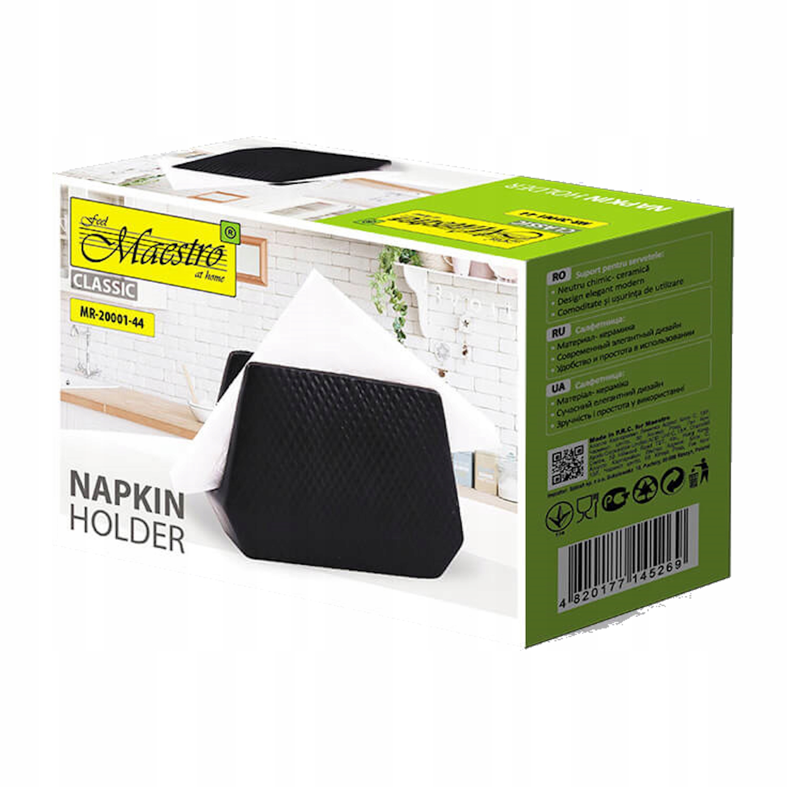 MAESTRO MR20001-44 Serwetnik ceramiczny czarny Stan opakowania oryginalne
