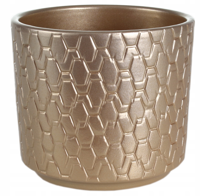 

Osłonka Ceramiczna Doniczka Perłowo Złota 12 CM