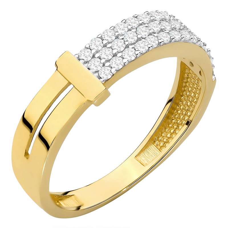 Zlatý Prstýnek prsten 585 14k Belka s kubickou zirkonií vel. 10