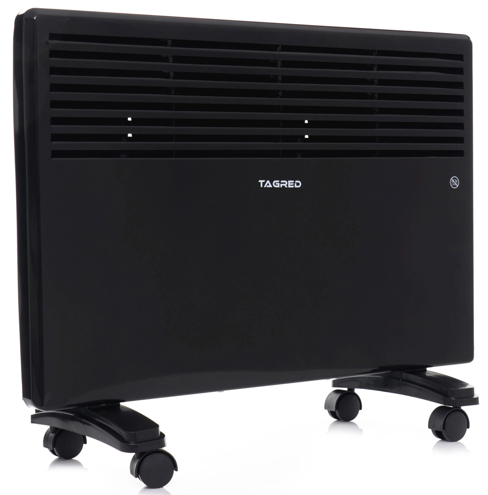 Elektrický konvektorový radiátor s termostatom, výkon 1500W, čierny
