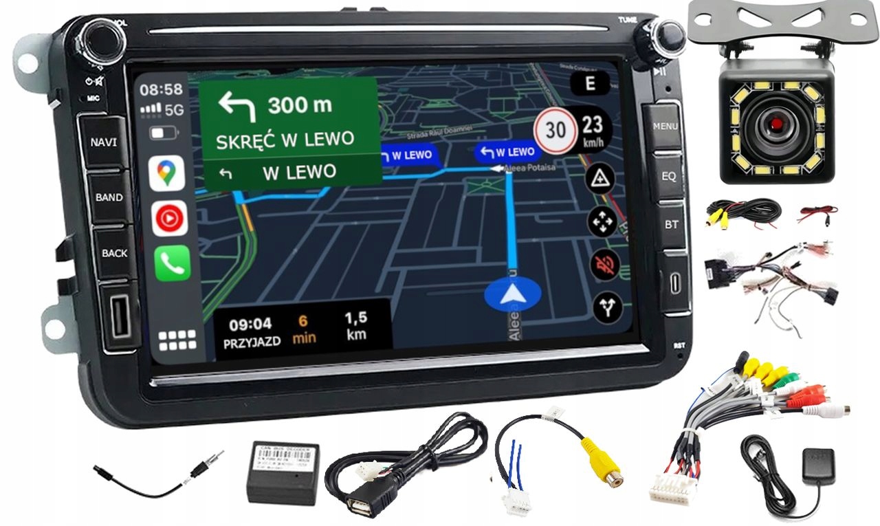 Rádio Navigácia Gps Andorid Vw Tiguan 2007-2015 Wifi Usb 6GB 128GB