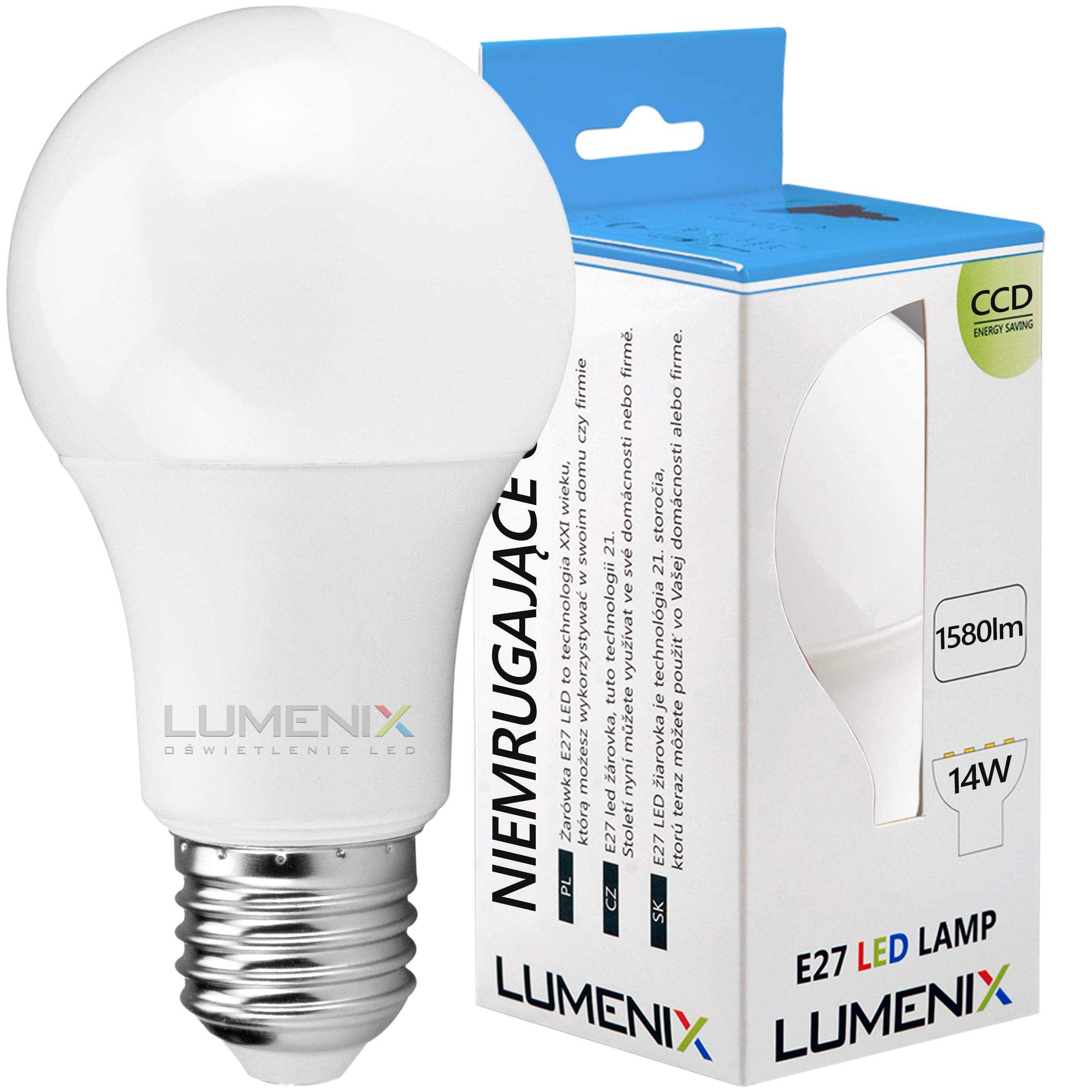 

Żarówka Led E27 1580lm 14W CCD Neutralna