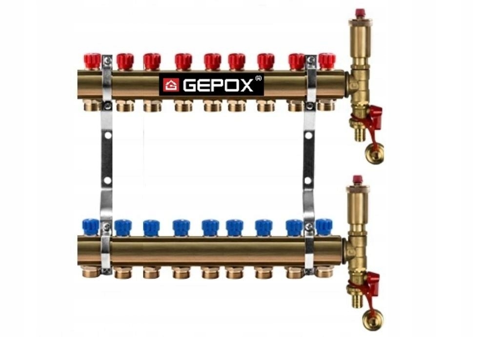 Rozdělovač 9 okruhů pro ústřední vytápění