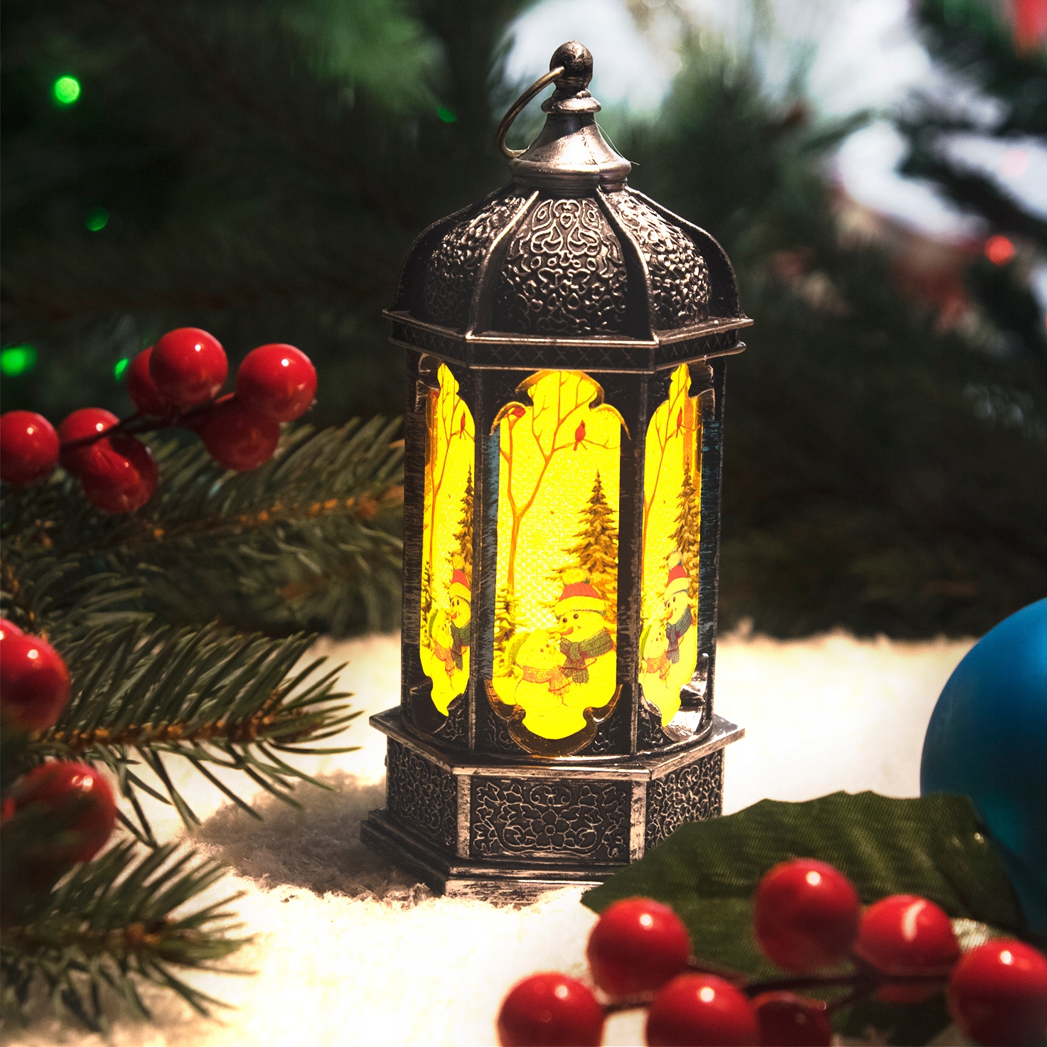 ŚWIĄTECZNA LATARENKA DEKORACJA LAMPION LED ŚWIĘTA Marka Decortrend