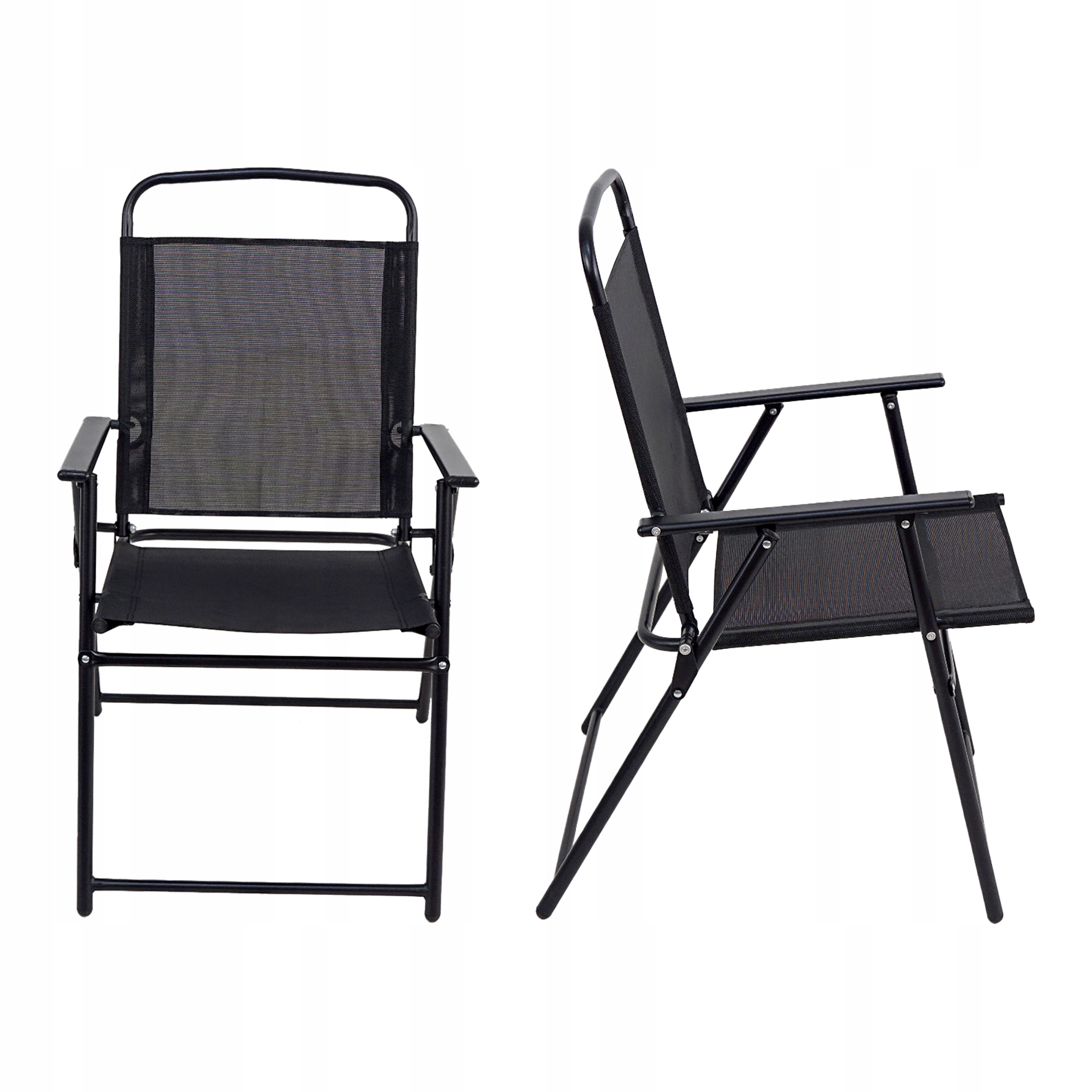 MOCNE SKŁADANE WYGODNE KRZESŁO OGRODOWE TARAS BALKON DO STOŁU LIMA CZARNY EAN (GTIN) 5901386212979