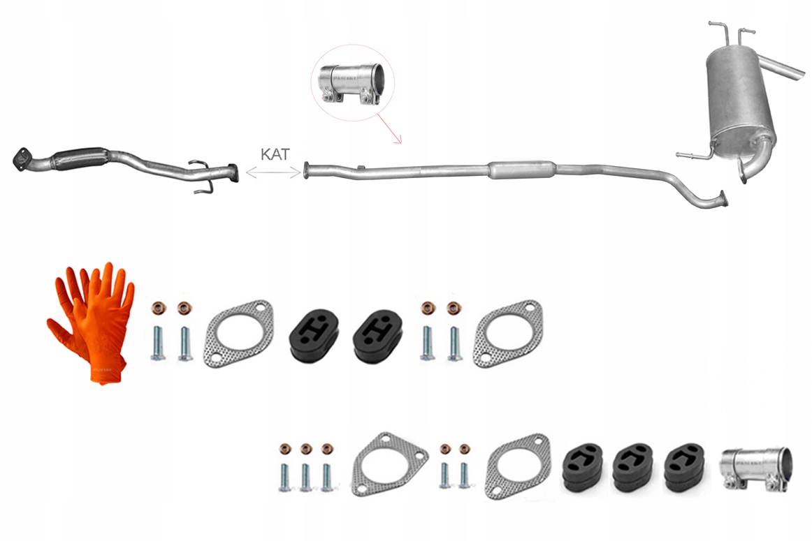 Mitsubishi Outlander 2.0 16V 4x4 100 kW (2003-10/2006) Výfukový Systém