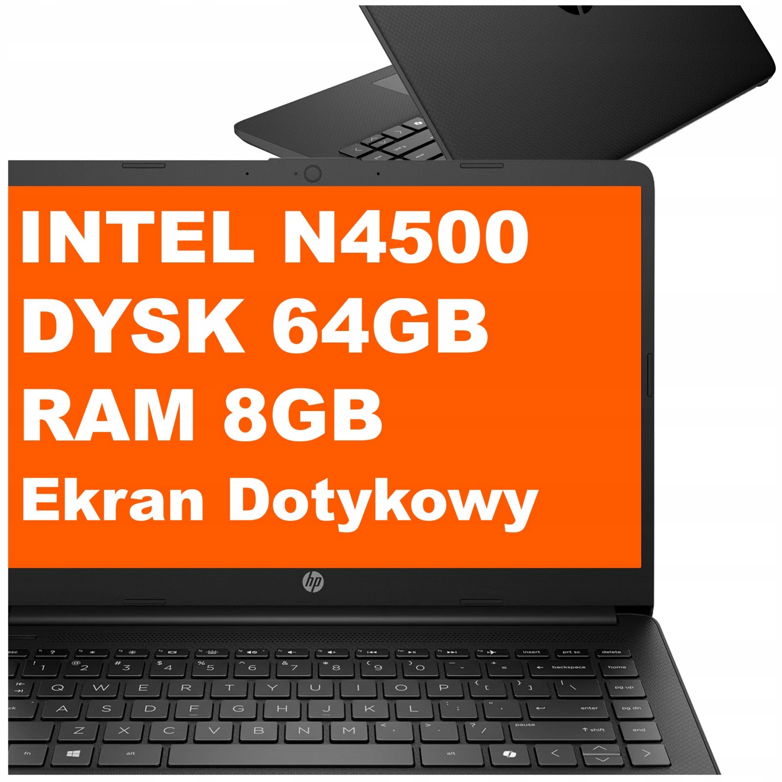 Laptop Hp 14-dq N4500 8GB 64GB eMMC Intel Uhd 14" FullHD Dotyk Win11 Czarny