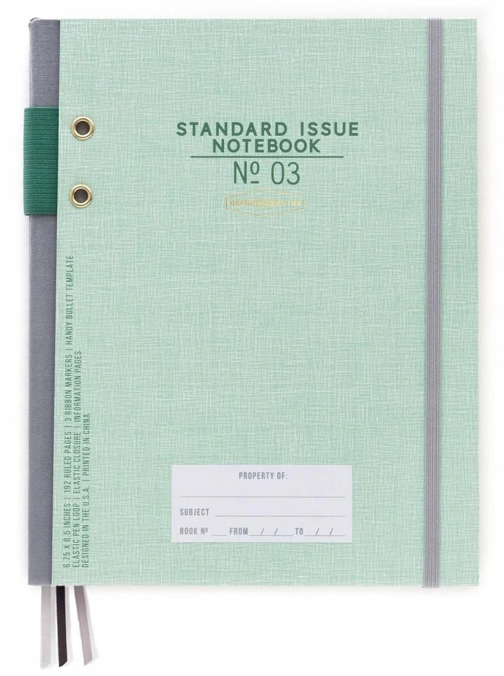 Zielony Notes z Gumką w Linie A5/192K Biurowy