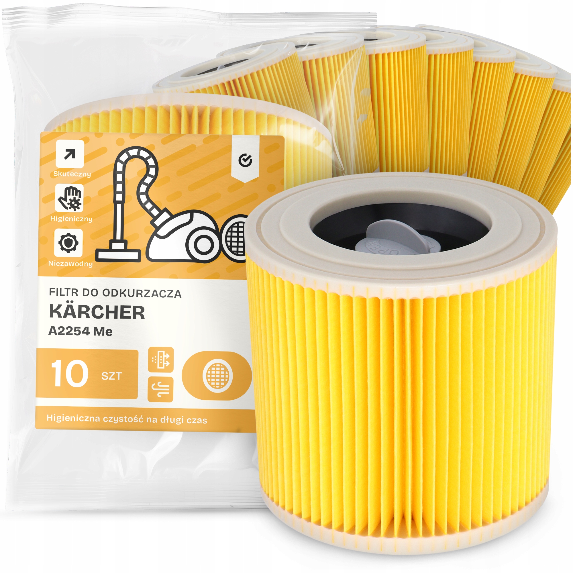 10 x Filtr Pro Vysavač Kärcher A2254 Me Vzduch Výkonný Náhradník Em-w