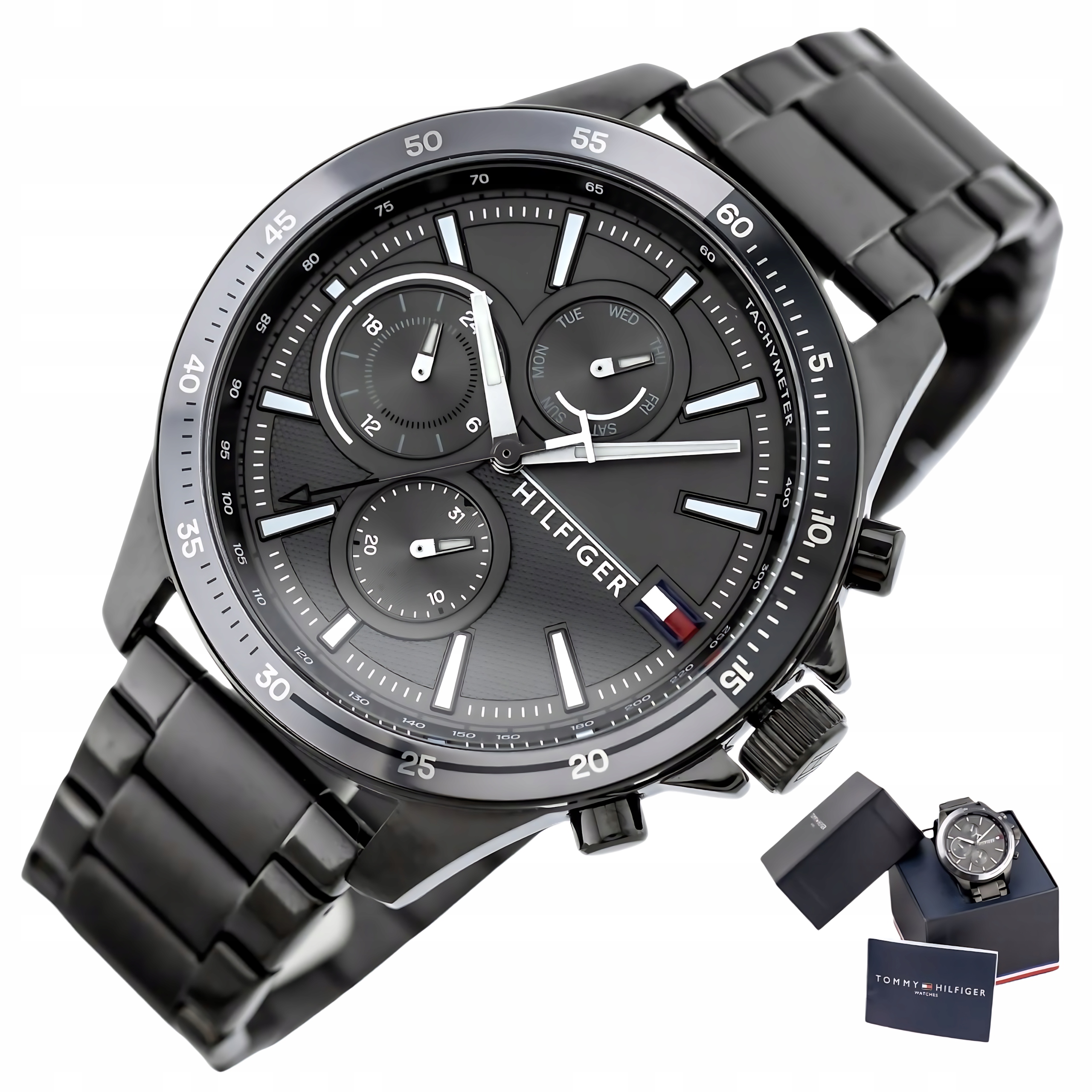 Pánské Hodinky Tommy Hilfiger 1791719 Bank Grafitové Vodotěsnost WR50 Box