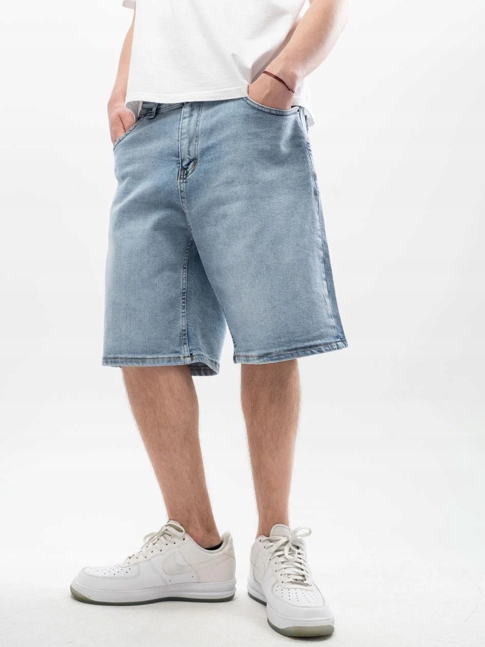 Krátké Kraťasy Pánské Šortky Jigga Wear Výšivka Koruna Světle modrá L