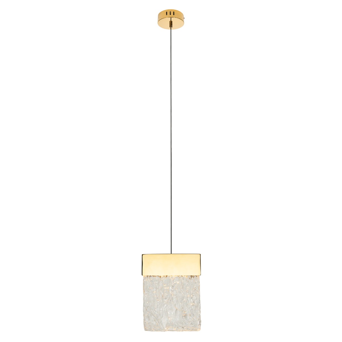 Lampa wisząca Led złota kryształowy klosz glamour 3000K Maxlight
