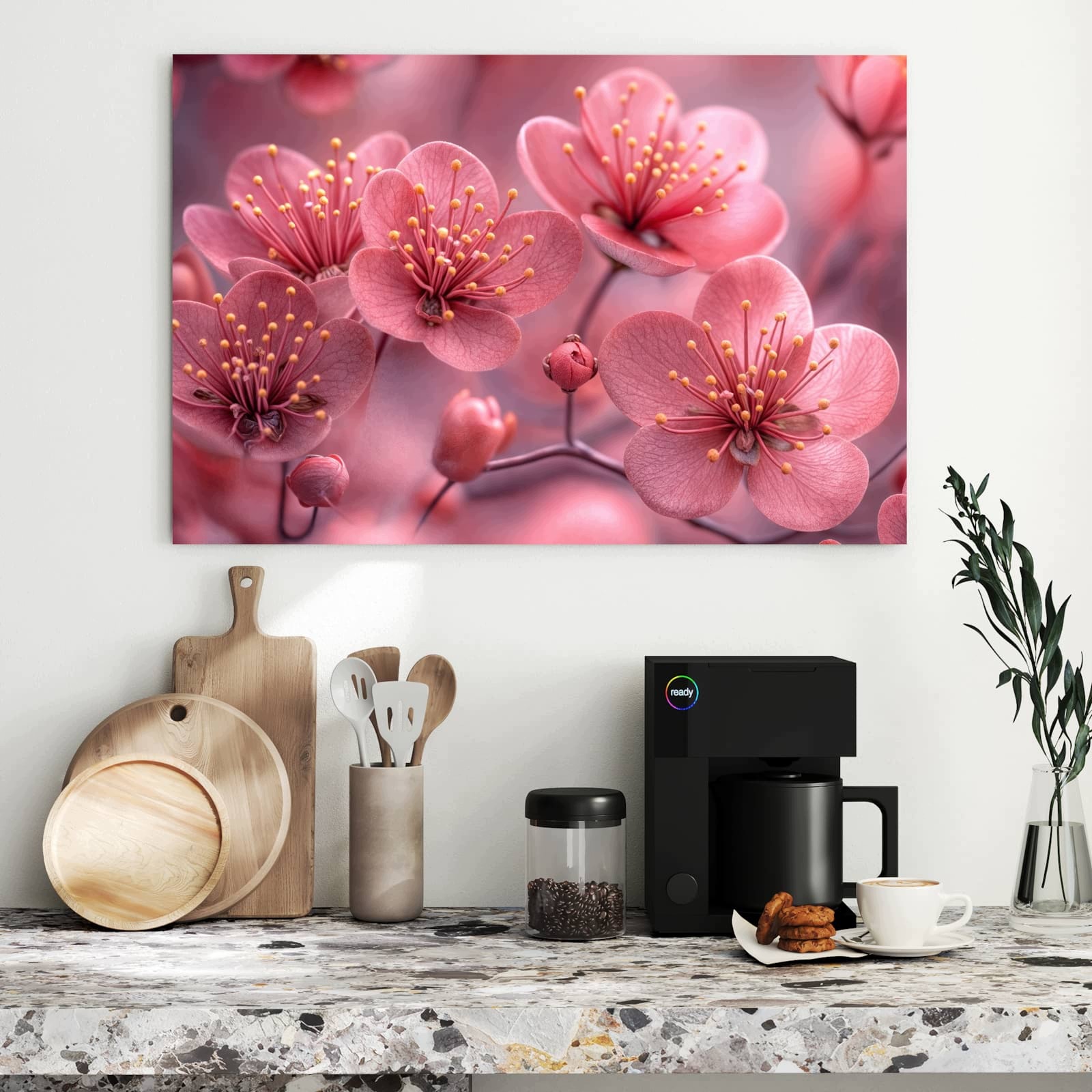 Magnetická tabule Květiny třešní 90 × 60 cm