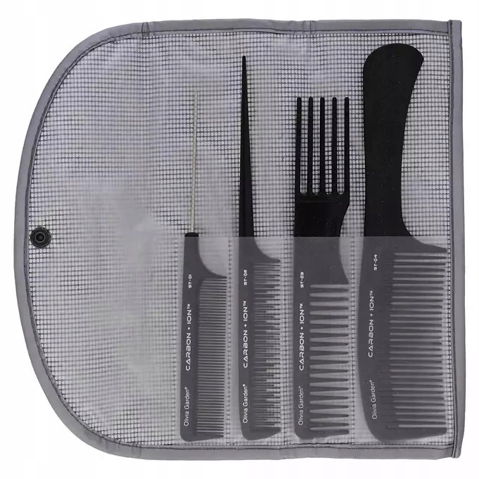 Olivia Garden Carbon++Ion Sada 4 hřebenů ST1, ST2, ST3, ST4