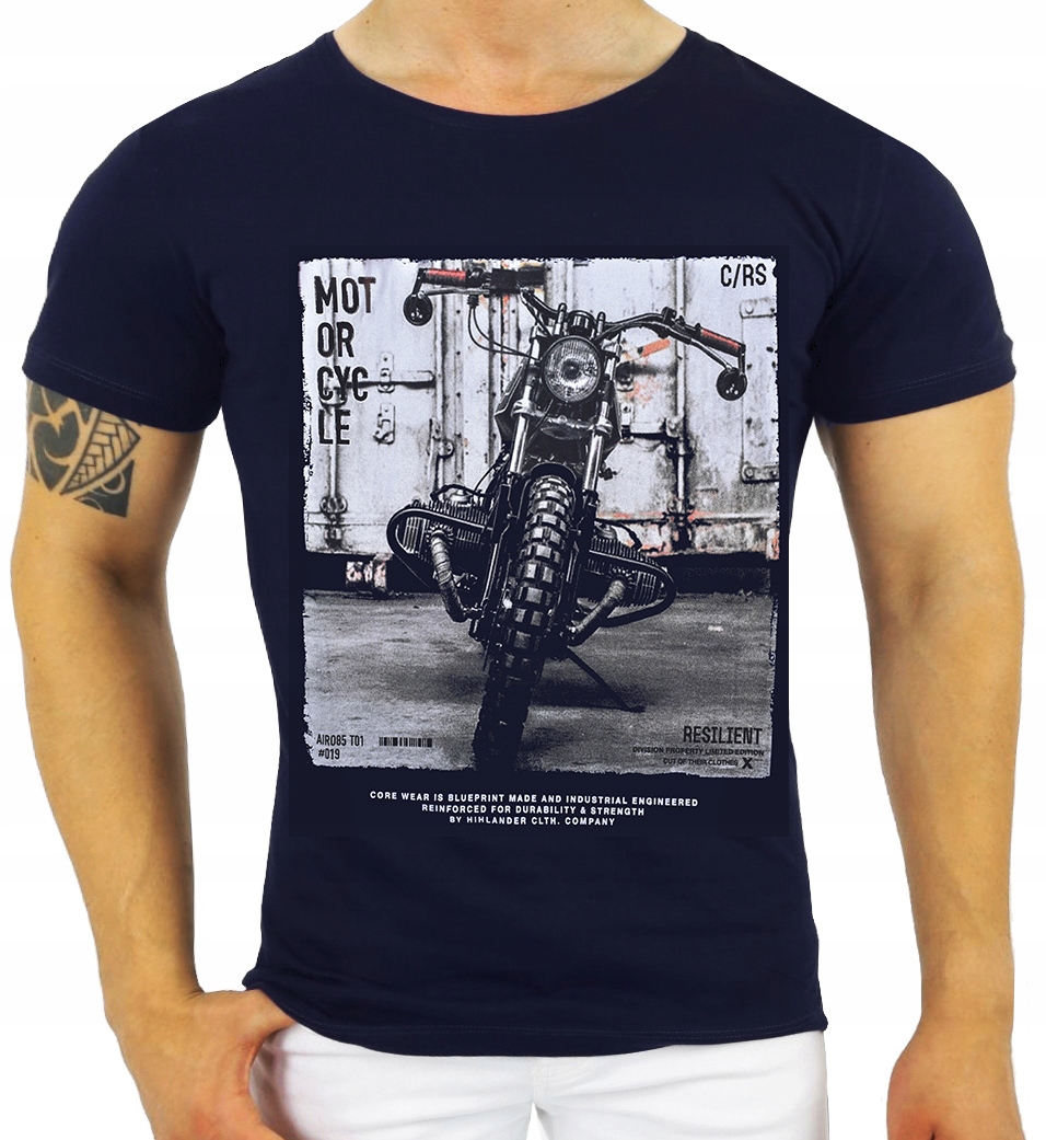

Męski T-shirt Z Nadrukiiem Koszulka Elastan Jakość