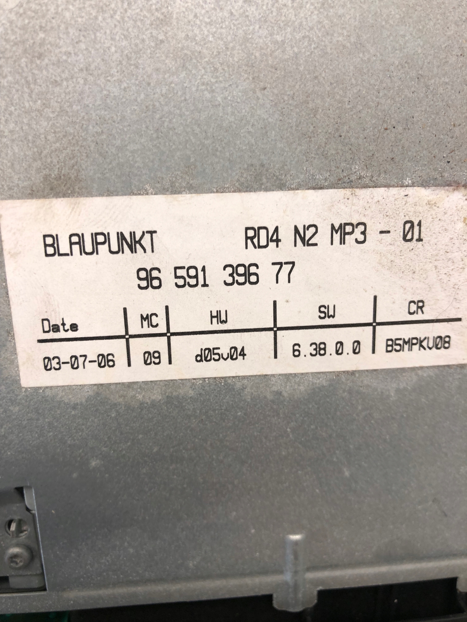 RADIO CD CITROEN C4 e 9659139677