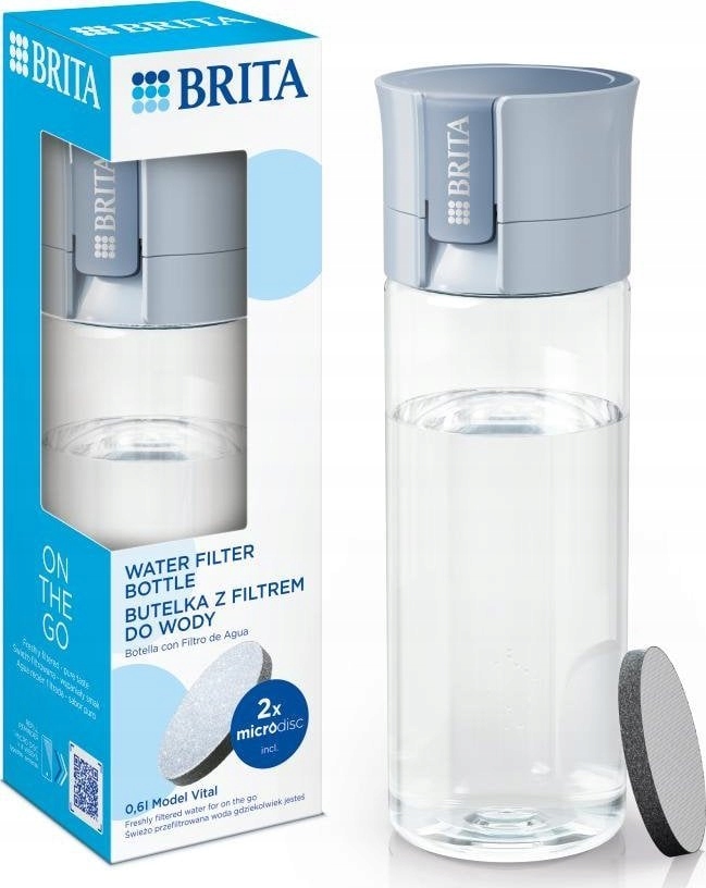 Brita Vital Pastelowy błękit + 2 filtry MicroDisc 600ml - Sklep, Opinie ...