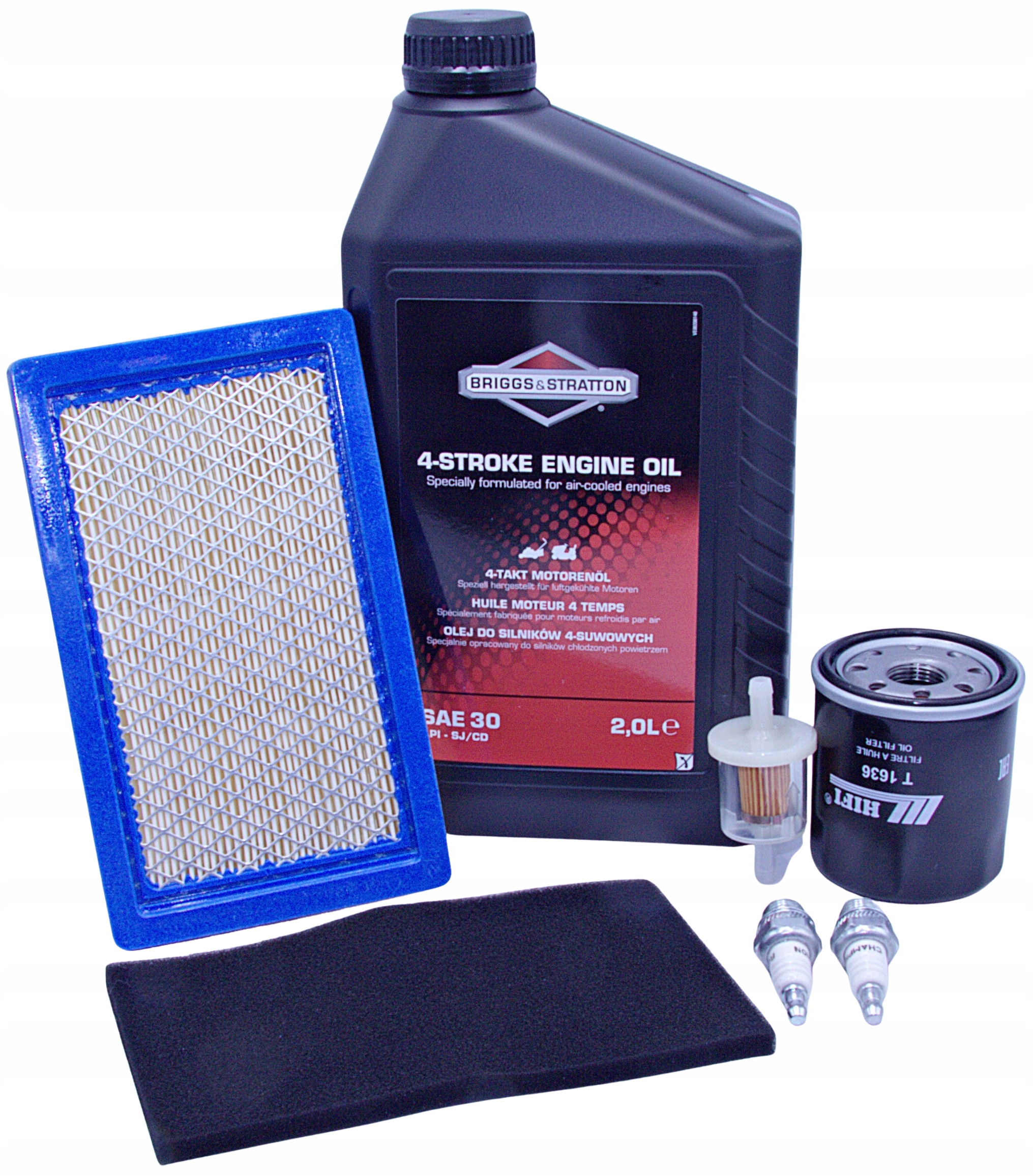 Filtry Olej Svíčka Husqvarna CTH150 Kawasaki FH430V, FH420V sada olej 2 l