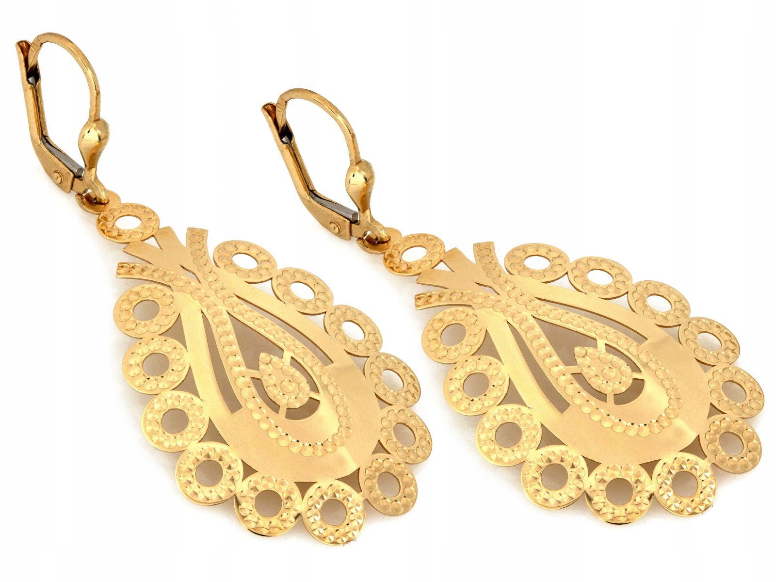 Dámské zlaté Náušnice 585 visací boho 14k 4,33g 52,5x22,9mm jako dárek