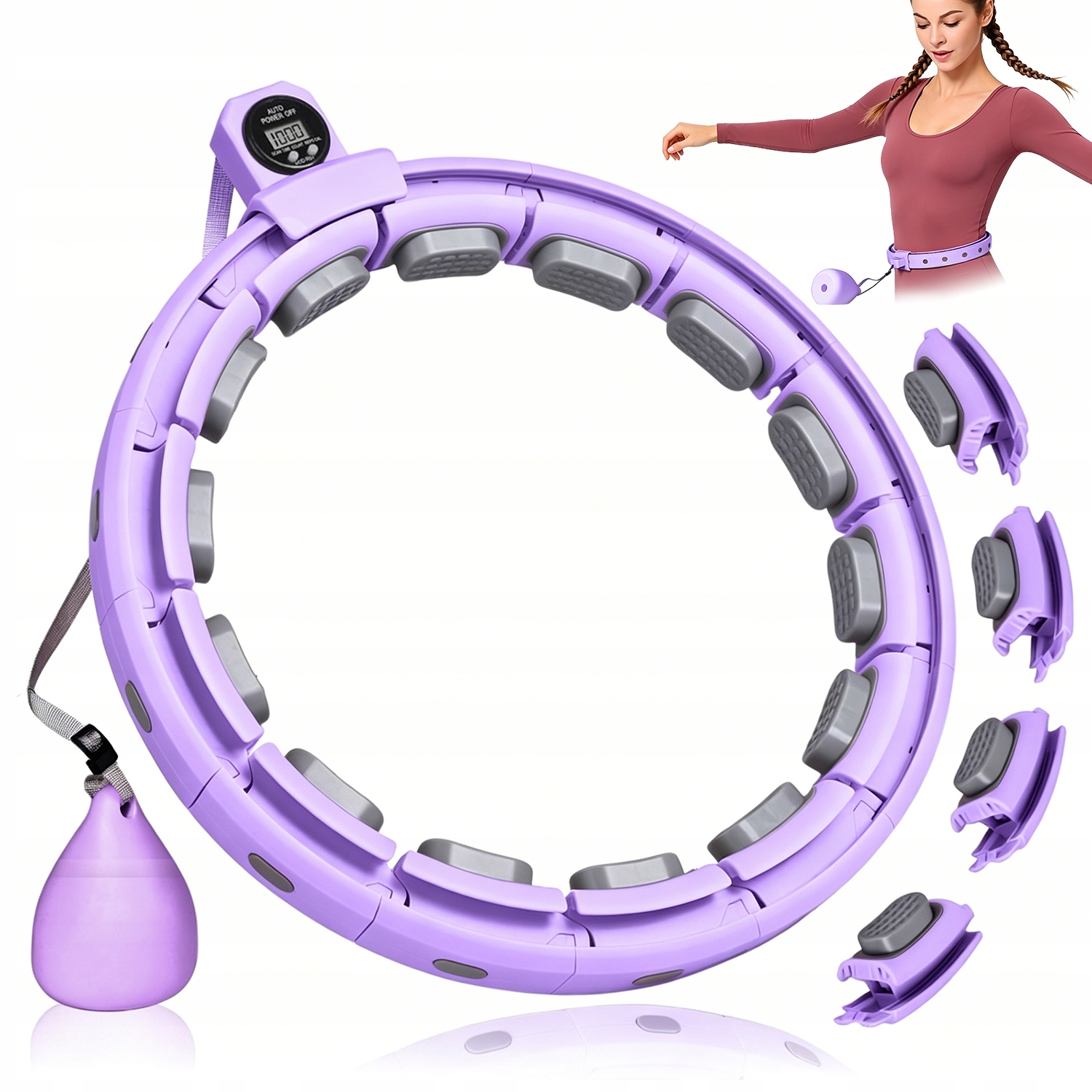 Hula Hoop Fitness Inteligentne 18 Części Masaż Talii Licznik Kalorii