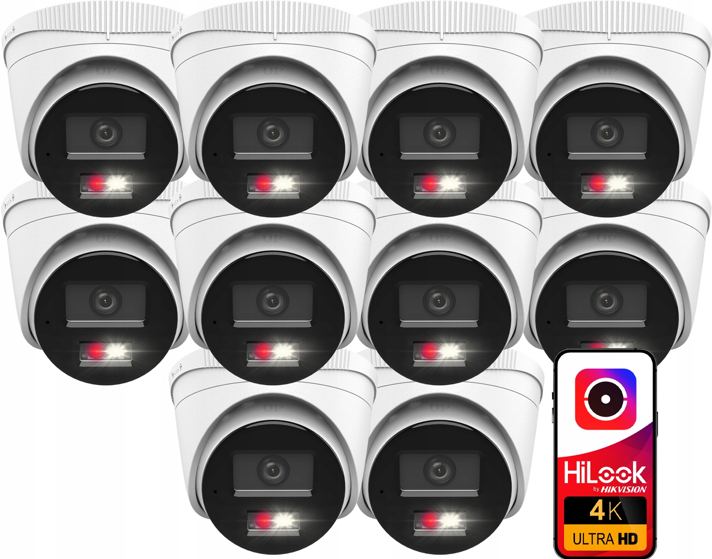 Kamera x10 Ip 8Mpx kupolová HiLook od spoločnosti Hikvision IPCAM-T8-30DL Mikrofón Poe