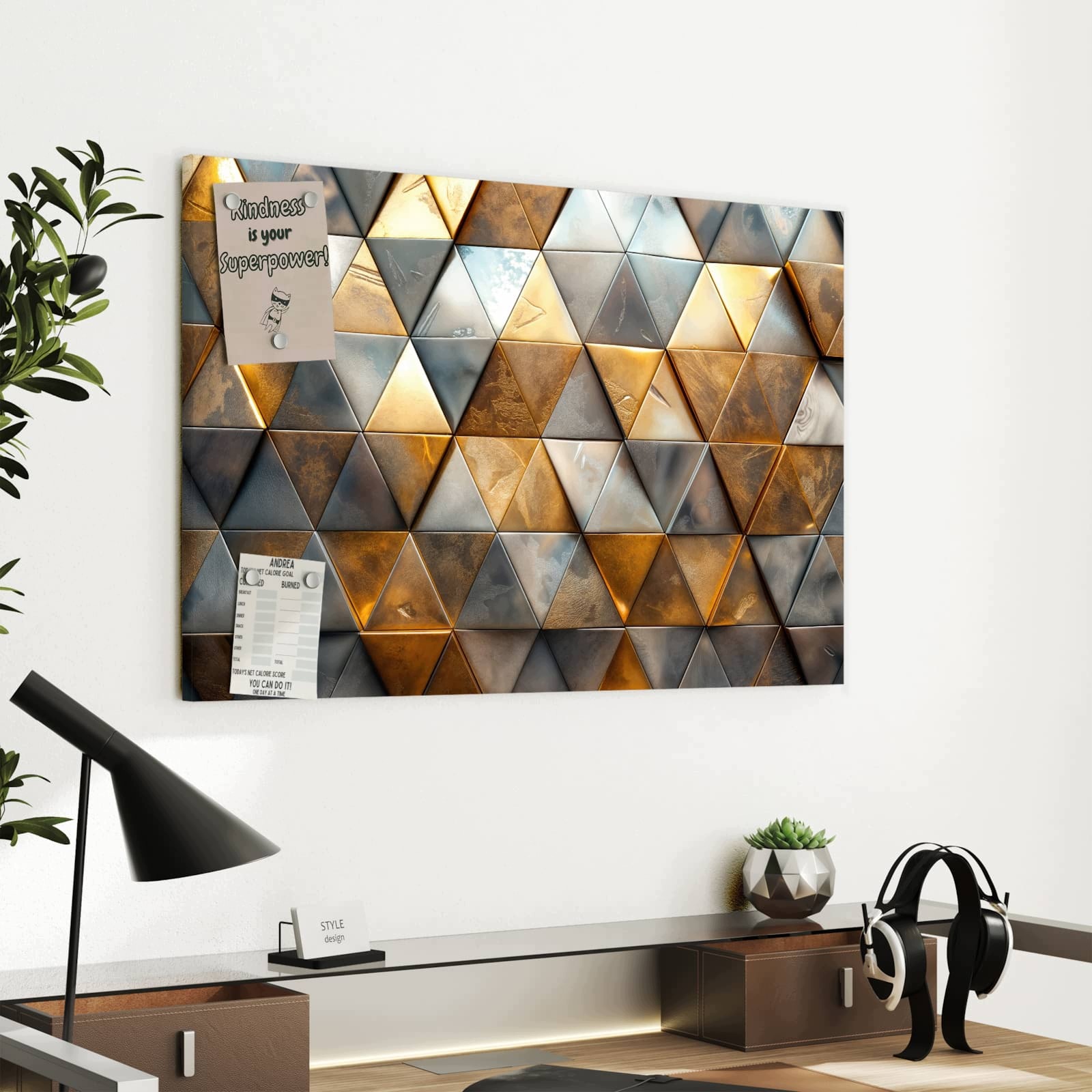Magnetická tabule Vzor trojúhelníkový Stěna 60 × 40 cm