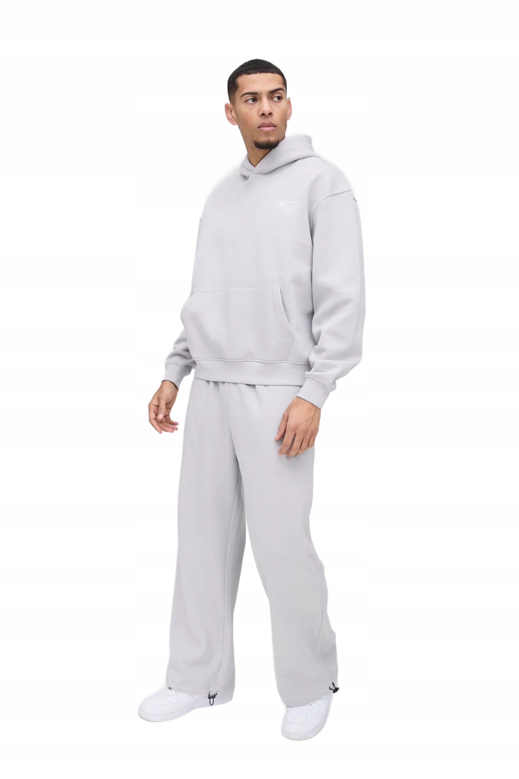 Boohooman Pánský Tepláková Souprava S Kapucí Šedý Bez Vzoru Dlouhý M Z3A