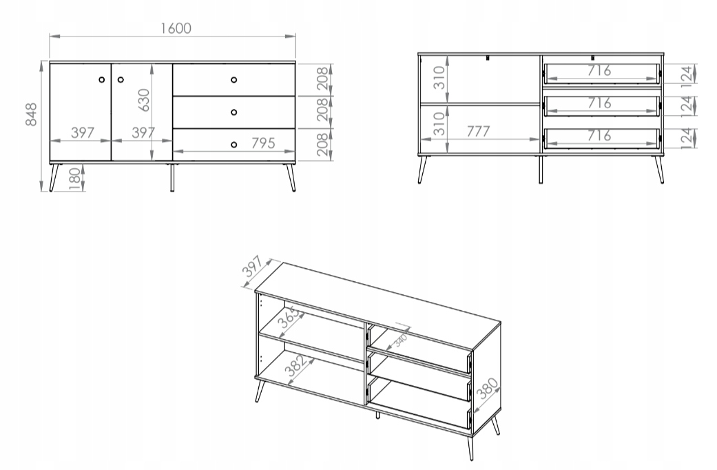 Meblościanka Zestaw Mebli Do Salonu 1 Błękit Ciemny MARIANA ML