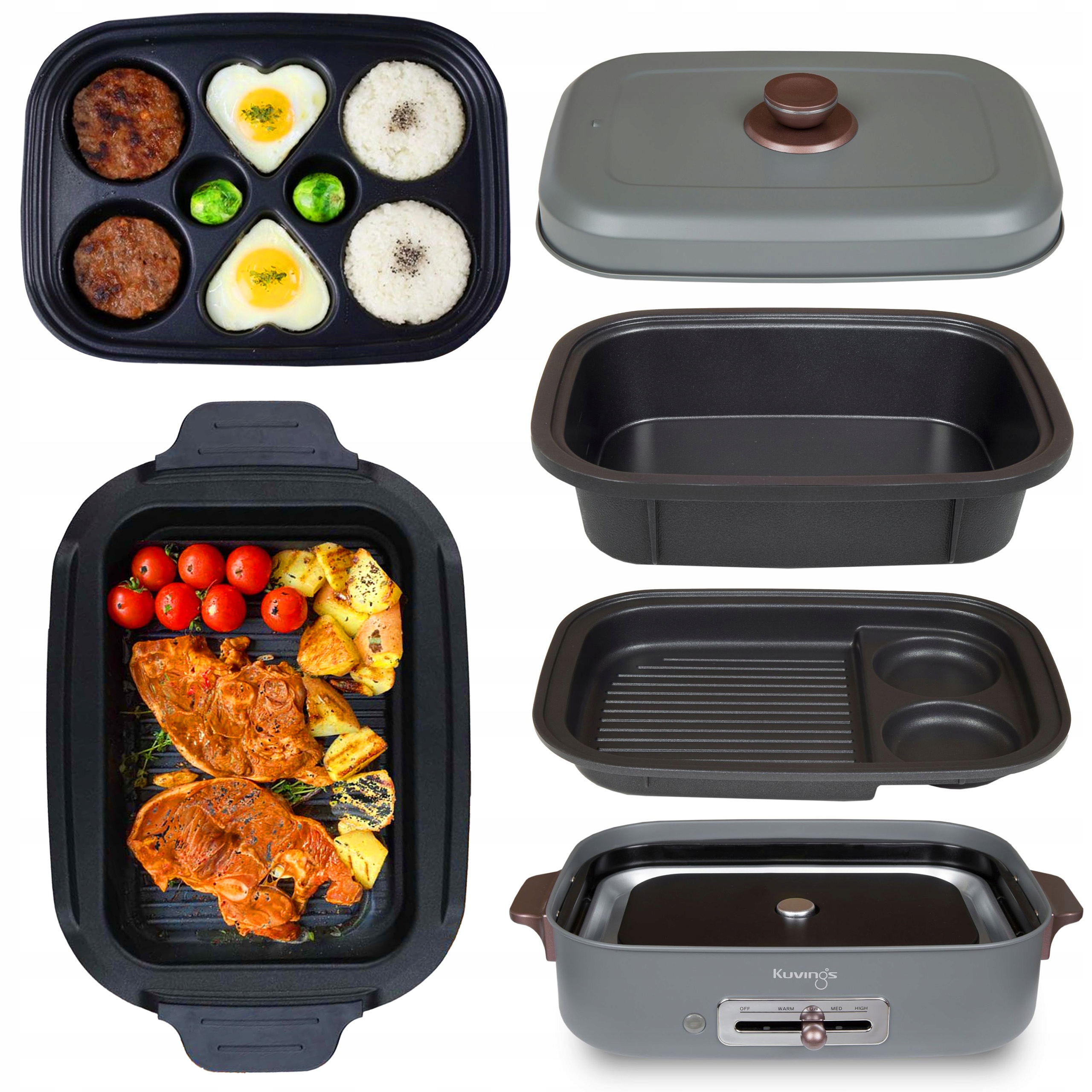 Elektrický stolní multigrill Kuvings Ceramic Grafit Kniha 200 receptů