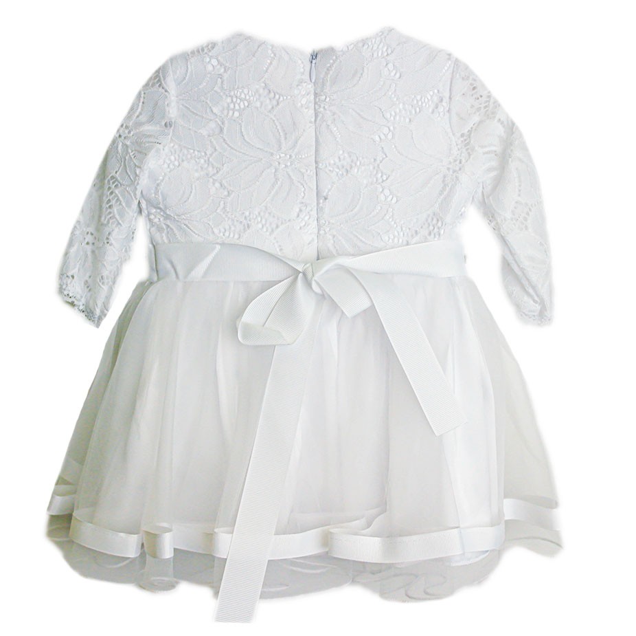 Sukienka dziewczęca do chrztu biała Lulu Design 58 9567336609 - Allegro.pl