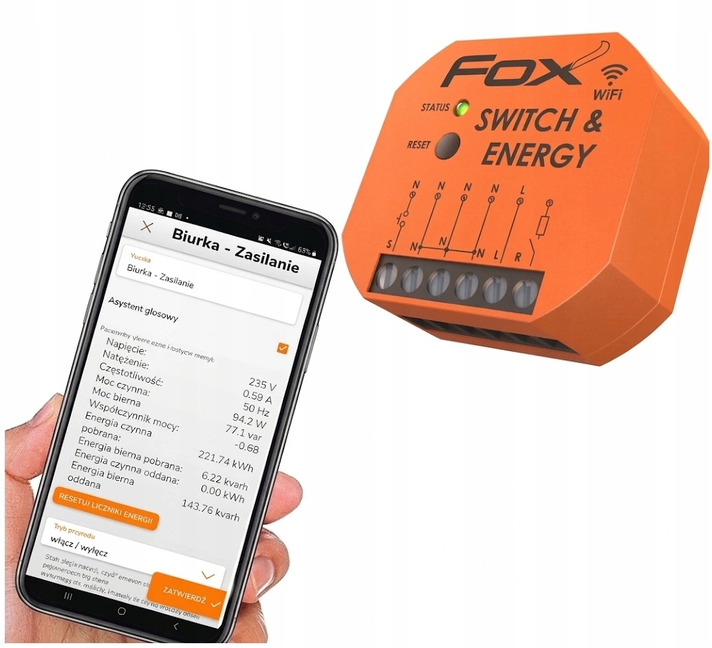 Relé Vypínač Počítadlo proudu Energie Monitor parametrů WiFi F&f
