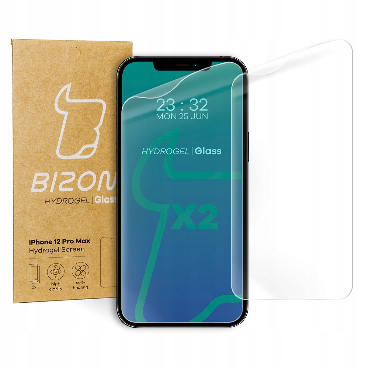 Folia hydrożelowa do iPhone 12 Pro Max, Bizon 2 sztuki