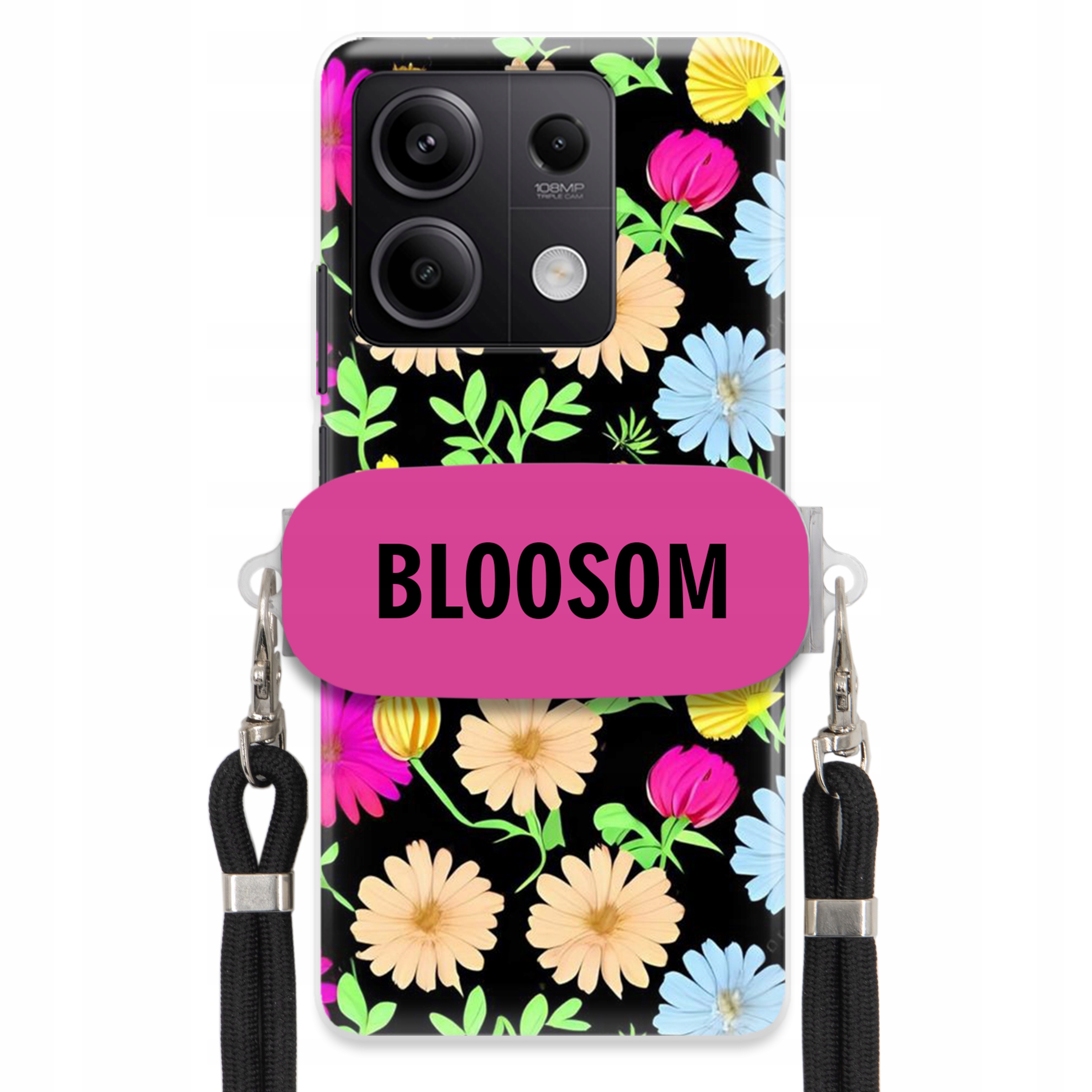 Pouzdro Držák Crossbody Pro Xiaomi Redmi Note 13 5G Case Květiny Bloosom Flower