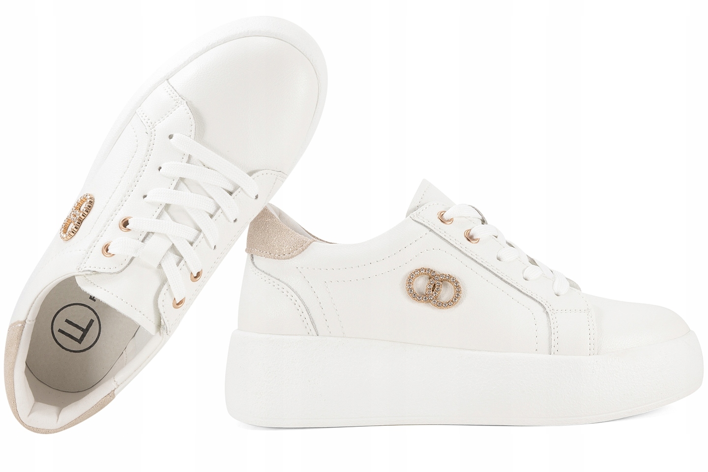 Filippo DP6721 Dámské Polobotky Sneakers Na Platformě Kožené bílé 41 Bi